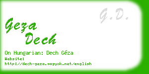 geza dech business card